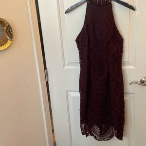 Exceptional, new burgundy, purple lace dress size small (4/6)